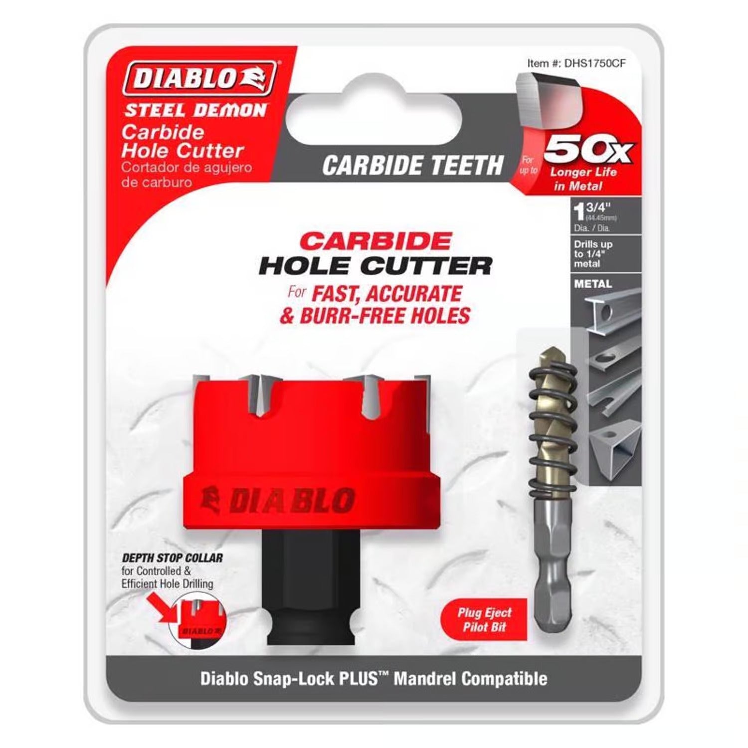 DIABLO TOOLS DHS1750CF 1-3/4" Steel Demon™ Carbide Teeth Hole Cutter