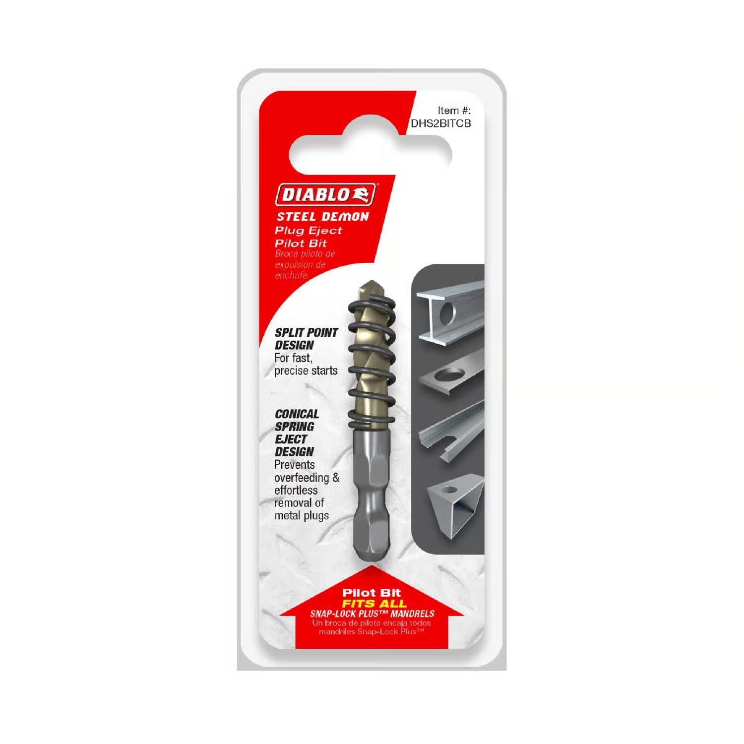 DIABLO TOOLS DHS2BITCB Steel Demon™ Carbide Teeth Hole Cutter Plug Eject Pilot Bit