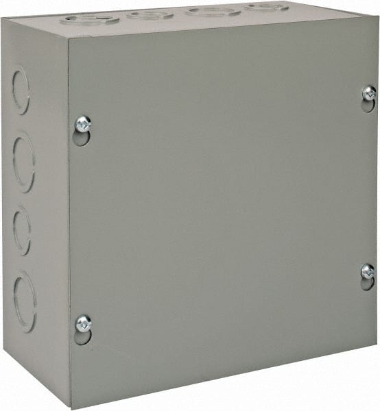 NAVTECH INC SC664 NEMA 1 Steel 6 x 6 x 4 in. Screw Cover Junction Box with Knockouts