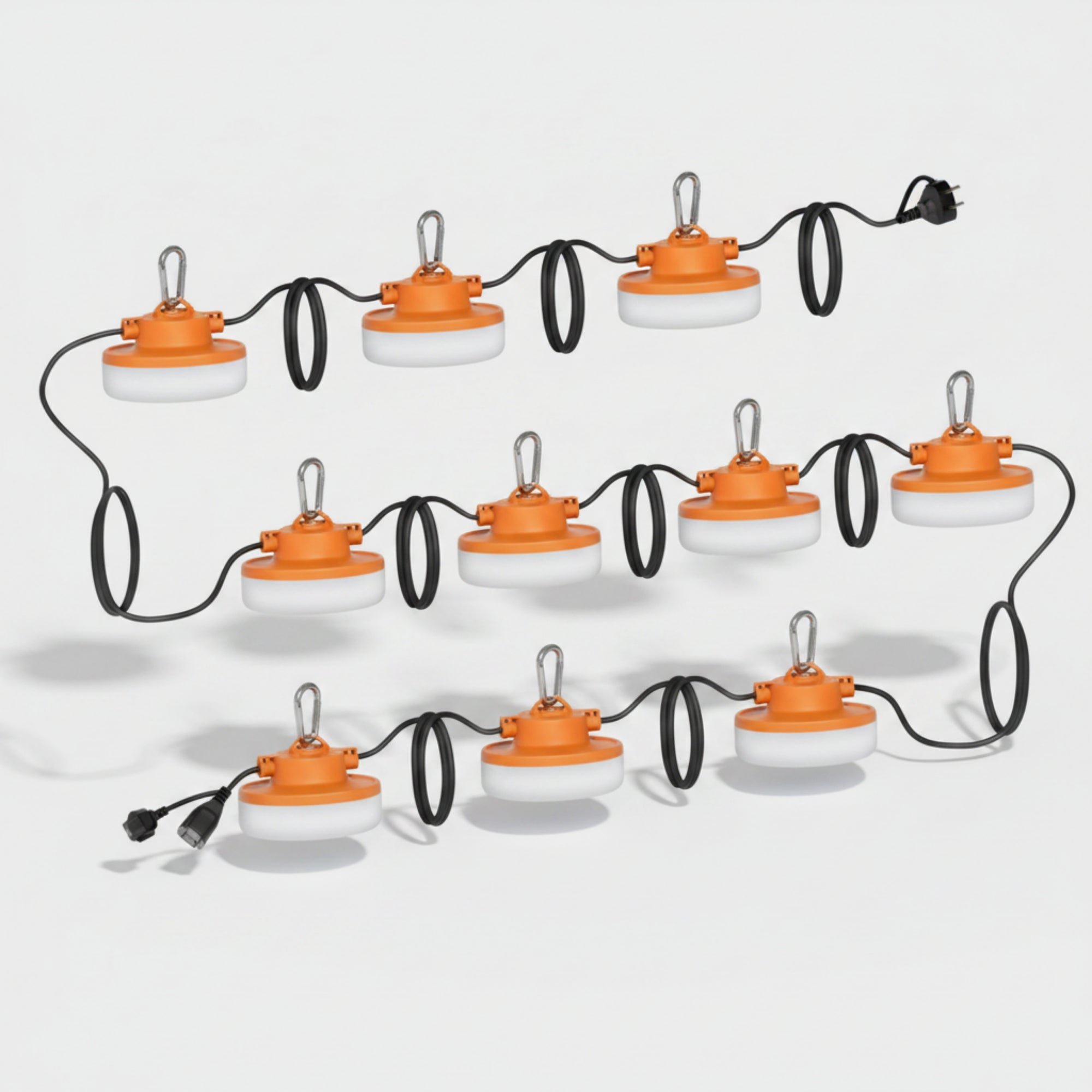 RAB STRING34-100 LED TEMP STRING LIGHT 100FT W/2-PRONG PLUG 130W16000Lm 50K 120V