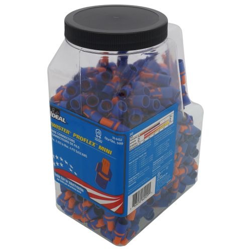 Ideal 30-643J Twister® ProFLEX™ Mini Wire Connector, Orange/Blue (Jar of 500)
