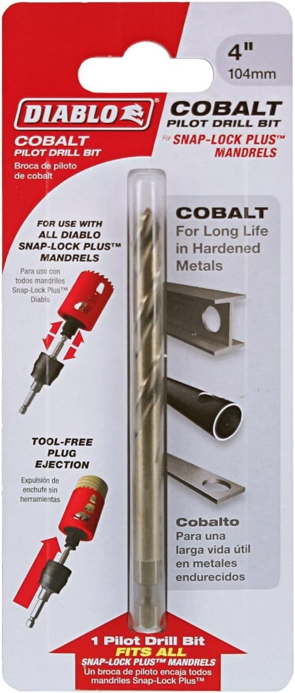 DIABLO TOOLS DHS4BITCB 4" Cobalt Pilot Drill Bit for Hardened Metals