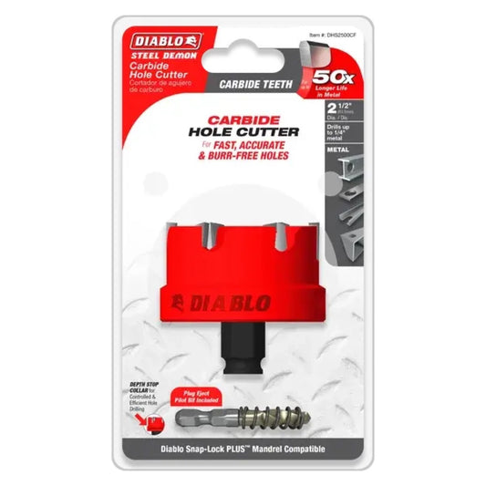 DIABLO TOOLS DHS2500CF 2-1/2" Steel Demon™ Carbide Teeth Hole Cutter